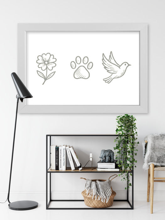 Obraz na płótnie w ramce Kwiat Łapa Ptak