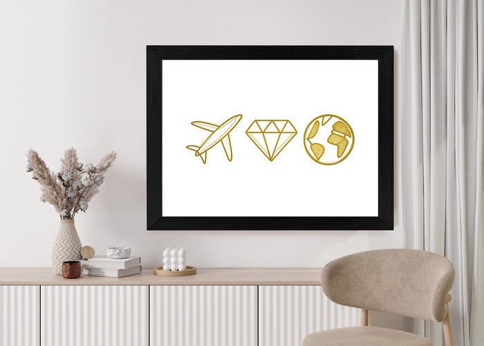 Plakat w ramie Samolot Diament Kula ziemska