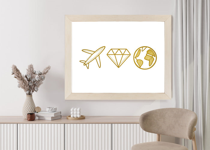 Plakat w ramie Samolot Diament Kula ziemska