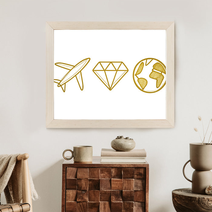 Plakat w ramie Samolot Diament Kula ziemska