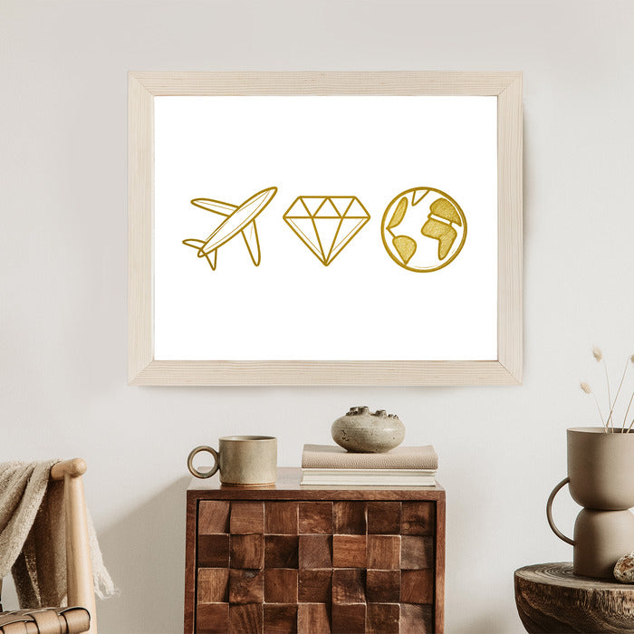 Plakat w ramie Samolot Diament Kula ziemska