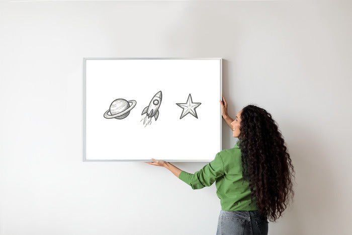 Plakat w ramie Planeta Rakieta Gwiazda