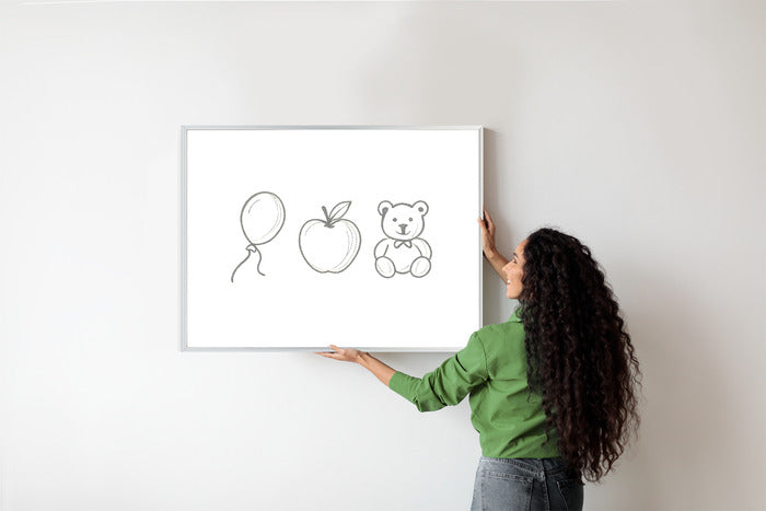 Plakat w ramie Balon Jabłko Miś