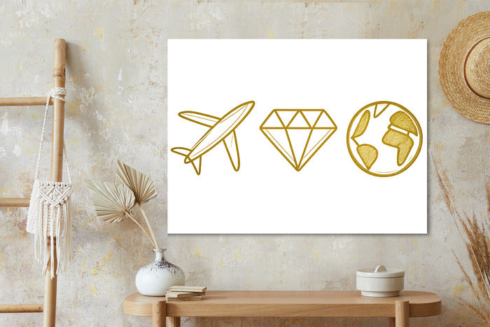Plakat w ramie Samolot Diament Kula ziemska