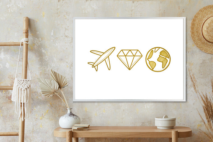 Plakat w ramie Samolot Diament Kula ziemska
