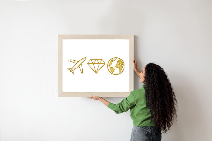 Plakat w ramie Samolot Diament Kula ziemska