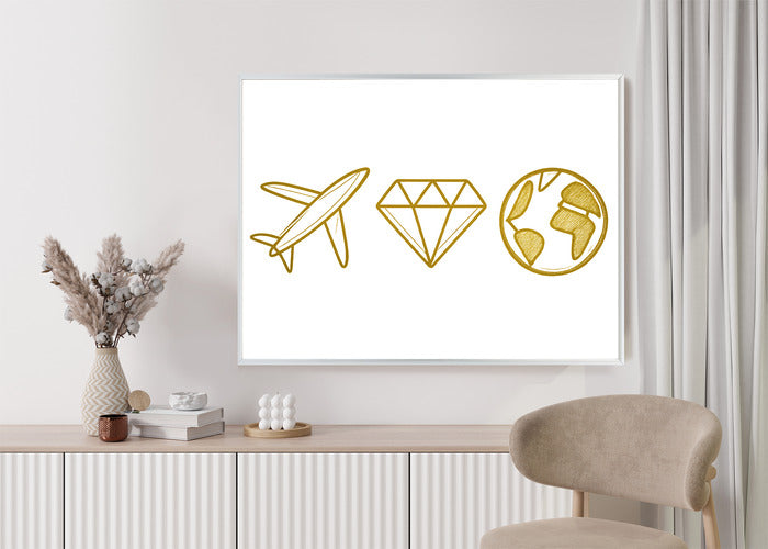 Plakat w ramie Samolot Diament Kula ziemska