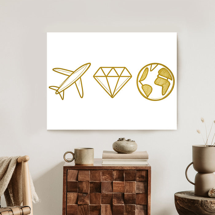 Plakat w ramie Samolot Diament Kula ziemska