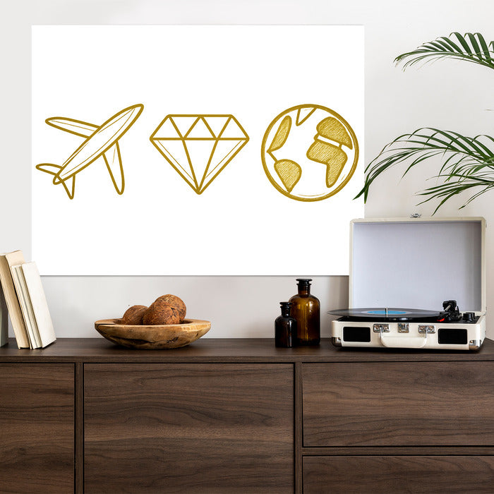 Plakat w ramie Samolot Diament Kula ziemska